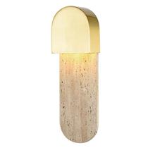 Arandela de Parede Decorativa Lungo 40cm 1Lâmpada feita em Mármore e Metal Dourado Bella AR01BG Arandela de Parede Decorativa Lungo 40cm 1Lâmpada feita em Mármore e Metal Dourado Bella AR01BG