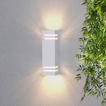 Arandela de parede dot retangular 2 frisos interno 26x8x8cm alumínio - acend 1901