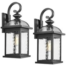 Arandela de parede externa Darkaway 56 cm Water Ripple Glass