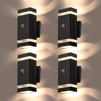 Arandela de parede externa LMP, pacote com 4 unidades, LED IP65, alumínio, 27x11x24cm, 110V