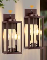 Arandela de parede externa PARTPHONER 2-Light Waterproof Bronze