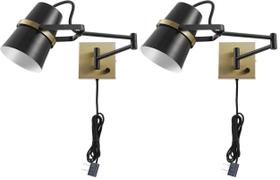 Arandela de parede GLOBE 51345 em latão preto fosco com 1 luz