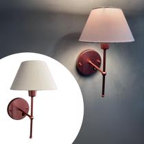 Arandela De Parede Interna e Externa Com Interruptor Bivolt Com Cúpula Ref 16 - Rose Gold com Branco