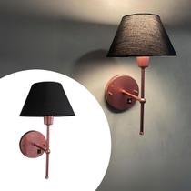 Arandela De Parede Interna e Externa Com Interruptor Bivolt Com Cúpula Ref 16 - Rose Gold com Preto Arandela De Parede Interna e Externa Com Interruptor Bivolt Com Cúpula Ref 16 - Rose Gold com Preto