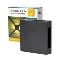 Arandela de Parede LED Quadrado Facho Quadruplo