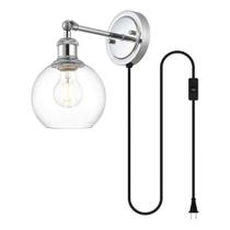 Arandela de parede Living District Wesson 1-Light Chrome/Clear Arandela de parede Living District Wesson 1-Light Chrome/Clear