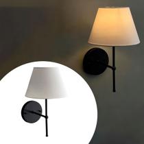 Arandela de Parede Luminaria Aluminio + Cúpula Tecido algodão E27 Bivolt