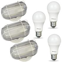 Arandela de parede Luminaria externa com Lampada LED Arandela de Parede Teto Kit 3 unidades