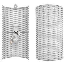 Arandela De Parede Meia Cana P/ Duas Lâmpadas Branca