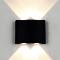 Arandela de parede meia lua externa preta 4 fachos 3000k embuled Arandela de parede meia lua externa preta 4 fachos 3000k embuled