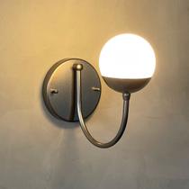 Arandela de Parede Moderna luna aluminio bivolt Com Globo Vidro 12cm