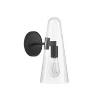 Arandela de parede Modway Beacon Cone de vidro preto transparente Arandela de parede Modway Beacon Cone de vidro preto transparente