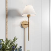 Arandela de parede Nathan James Millie Cotton Shade Brass Arandela de parede Nathan James Millie Cotton Shade Brass