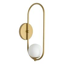 Arandela de Parede Oval Arco Globo Jabuticaba Dourado Fosco