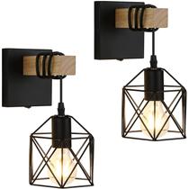 Arandela de parede preta Lightess LG9939389 regulável de 110 V, pacote 2