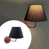 Arandela De Parede Rose Gold Em Alumínio Com Cúpula Bege, Preto e Branco (Escolher As Cores Nas Variações)