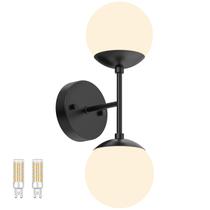 Arandela de parede Tipace Black 2 Lights Modern Globe 3000K G9