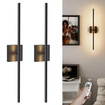 Arandela de parede VOLISUN Recarregável Preta 70cm com controle remoto