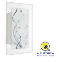 arandela de vidro retangular com trablaho floral blumenau