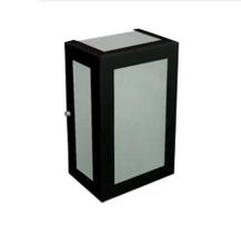 Arandela Dm Retangular 213 5 Vidros Preto Texturizado