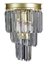 Arandela Dourada com Cristais 32cm 2E14 Arandela Dourada com Cristais 32cm 2E14