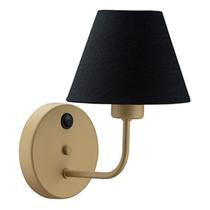 Arandela Dourada com Cupula Preta para 1 Lâmpada E27 DITAL