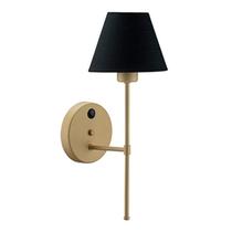 Arandela Dourada com Cupula Preta para 1 Lâmpada E27 DITAL