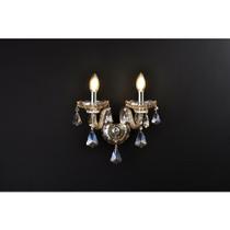 Arandela Dupla Classica Cristais Lapidados Pingentes Arandela Dupla Classica Cristais Lapidados Pingentes