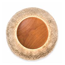 Arandela Eclipse Castanho Vidro Piastra Cristal Led Branco Quente 40cm Madelustre