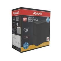 Arandela elegancepreta luz amarela 3000k 6w