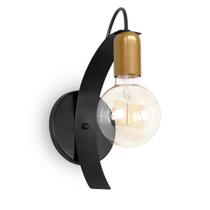 Arandela Ellos Vintage Preto Dourado Industrial Retro 709