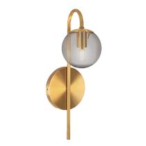 Arandela Esfera de Vidro Fume Dourado Cabeceira Dhora Lup33