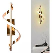 Arandela Espiral Moderna Led Quarto Sala Escritório 10w 3 em 1 3k/4k/6k Cor Dourado Bivolt Arandela Espiral Moderna Led Quarto Sala Escritório 10w 3 em 1 3k/4k/6k Cor Dourado Bivolt
