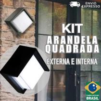 Arandela Externa Interna Preta Luminária Parede Muro Quadrada + Lâmpada Led G9 9w