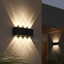 Arandela Externa Meia Lua Led Sextava Parede Muro 8 Lentes Luz Amarela 3000K Luminária Nitrolux Arandela Externa Meia Lua Led Sextava Parede Muro 8 Lentes Luz Amarela 3000K Luminária Nitrolux