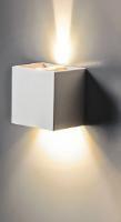 Arandela externa mini box branca com led 3.000k 2w 5x5x4cm ip65