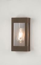 Arandela Externa Retangular Marrom Retro Varanda E27 Zan87 + led 4w