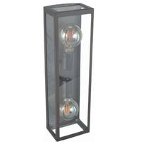 Arandela Externa Retro Retangular 5 Vidros Dupla 40cm Marrom RL