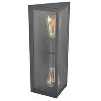 Arandela Externa Retro Triangulo 2 Vidros Dupla 40cm Marrom RL