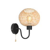 Arandela Fibra Natural Bambu Artesanal Boho Quarto Nat91 Arandela Fibra Natural Bambu Artesanal Boho Quarto Nat91