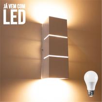 Arandela Focos Fachos Frisos 30cm + 2 Lâmpadas LED bulbo 12w 3000k - BRANCA St1286 Arandela Focos Fachos Frisos 30cm + 2 Lâmpadas LED bulbo 12w 3000k - BRANCA St1286