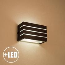 Arandela Frisada Luminária Muro Parede Externa + Led G9 6000k Branca, Marrom ou Preta - Lcg Eletro