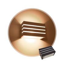 Arandela Frisada Retangular Marrom + LED G9 5w Branco Quente ST548