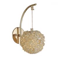 Arandela Globo Lichia Vidro G9 13cm Parede Dourado Bivolt