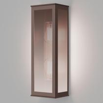 Arandela Grande Vidro Transparente 2Lampada E27 Marrom Ideal