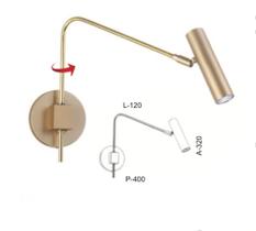 Arandela haste direcionável com spot tube foco MR11 Dourado escovado Ar 5450 - Oldartisan Arandela haste direcionável com spot tube foco MR11 Dourado escovado Ar 5450 - Oldartisan