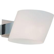 Arandela Hélios Cromada Vidro Branco Para Led