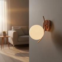 Arandela Hevvy La Vitta Bola De Vidro - Rose Gold
