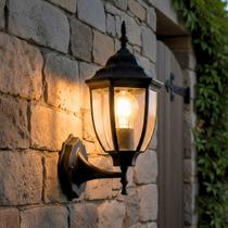 Arandela Iluminação Lustre de Parede Rústica Ambiente Atemporal Bivolt Clássica Preta Elegante