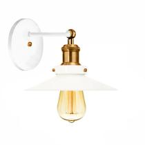 Arandela Industrial Vintage Retro Nordic Branco com Cobre